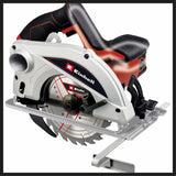 Fierastrau circular manual Einhell TC - CS 1250, 1.250 W, 5.500 rpm, reglare fara unelte a adancimii si unghiului, maner suplimentar, blocare a axului, lama de Fierastrau cu varf de carbura Einhell - scule electrice si unelte profesionale - BricoMart