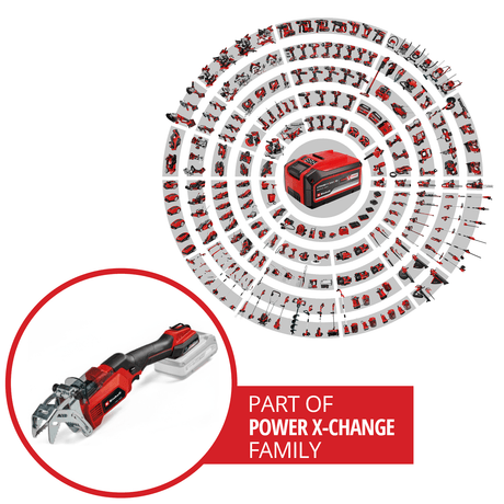 Fierastrau electric pe acumulator Einhell GE - GS 18/150 Li - Solo Power X - Change (18 V, grosime maxima de taiere 100 mm, inaltime de ridicare 20 mm, suport detasabil pentru ramuri, incl. 2x lama de Fierastrau, fara acumulator Einhell - scule electrice si unelte profesionale - BricoMart