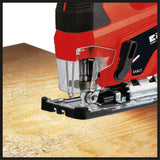 Fierastrau pendular pe acumulator Einhell TC - JS 18 Li Power X - Change, Li - Ion, 18V, inaltime cursa 20 mm, taieturi oblice max. 45°, functie cursa pendul, suport lama ferastrau fara unelte, include lama ferastrau, fara baterie si incarcator Einhell - scule electrice si unelte profesionale - BricoMart