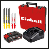Fierastrau vertical pe acumulator Einhell TC - JS 18 Li (1x2,5 Ah Power X - Change (Li - Ion, 18 V, functie de cursa a pendulului, adaptor de aspirare, incl. 1x acumulator de 2,5 Ah, incarcator si geanta Einhell - scule electrice si unelte profesionale - BricoMart