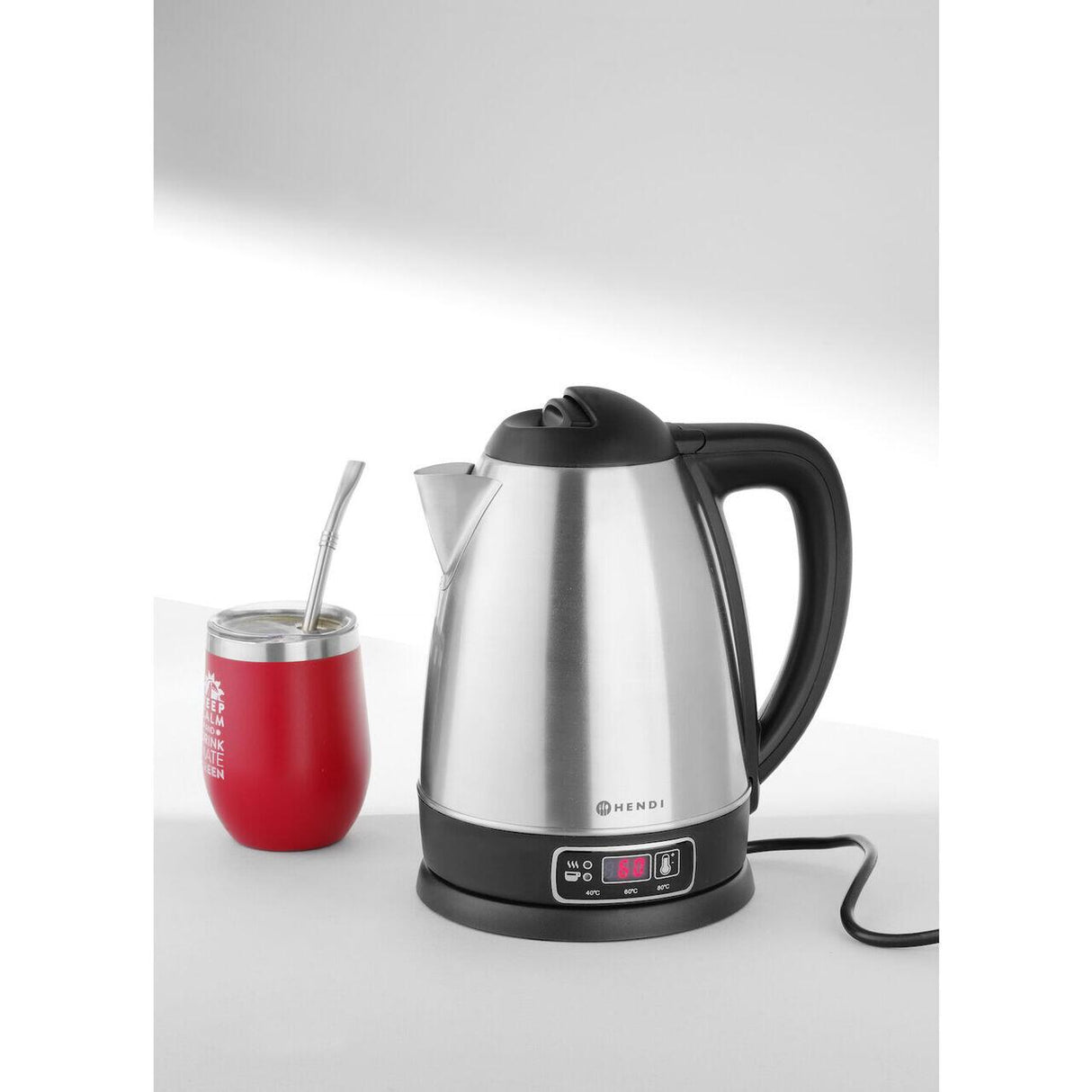 Fierbator electric fara fir cu control al temperaturii Hendi,1,8L, 230V/1800W, 225x168x(H)288mm