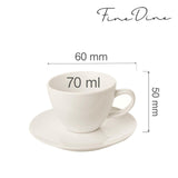Ceașcă elegantă cu farfurioară pentru espresso , Fine Dine, Crema 70 ml