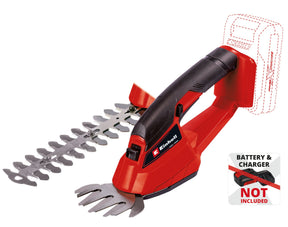 Foarfeca de iarba si arbusti pe acumulator Einhell GC - CG 18 Li - Solo Power X - Change (18 V, lama pentru iarba + lama pentru arbusti, furnizata fara acumulator si incarcator Einhell - scule electrice si unelte profesionale - BricoMart