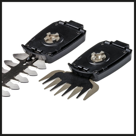 Foarfeca de iarba si arbusti pe acumulator Einhell GE - CG 18/100 Li T Kit Power X - Change (Li - ion, 18 V, maner telescopic, latime de taiere a lamei pentru iarba 100 mm, lama de foarfece pentru arbusti 200 mm, incl. 2,5 Ah + incarcator Einhell - scule electrice si unelte profesionale - BricoMart