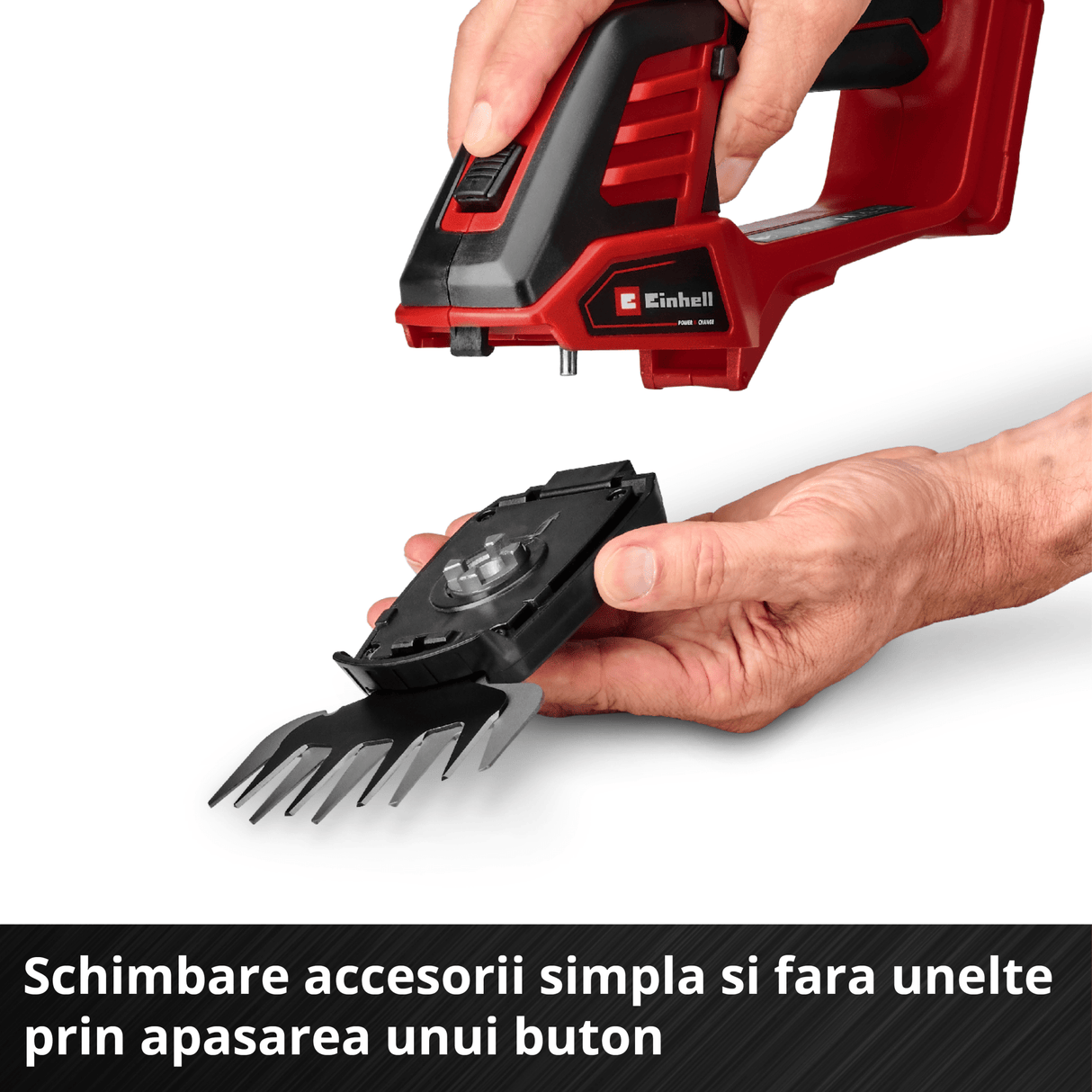 Foarfeca iarba si gard viu fara fir Einhell GE - CG 18/100 Li - 3 in 1 - Solo BricoMart - scule electrice si unelte profesionale - BricoMart