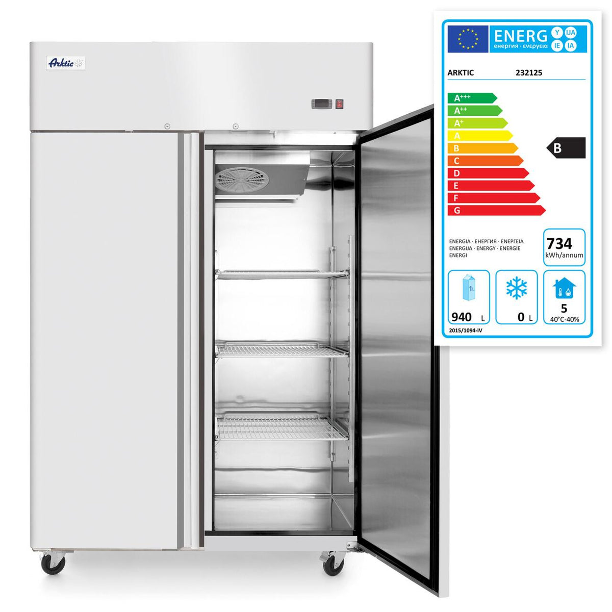Frigider cu doua usi Profi Line 1300 L,Hendi, 1314x805x(H)2065 mm, 230v