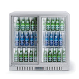 Frigider cu usi glisante duble pentru bar, Arktic, 188L, Argintiu, 230V/175W, 900x520x(H)840mm