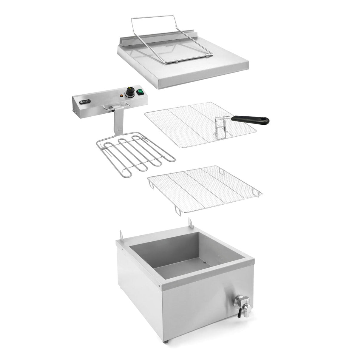 Friteuza electrica  pentru gogosi, 12L, 3500W, 630x860x(h)360mm