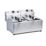 Friteuza electrica profesionala dubla 2x8 litri, inox, 2x3500W, Hendi Mastercook