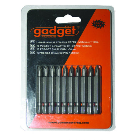 GADGET 10pcs/Set biti S2 PH-1x50mm GD Fabricat din otel tratat S2 Lungime: 50mm Gadget - scule electrice si unelte profesionale - BricoMart