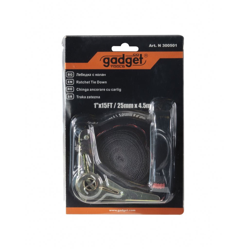 GADGET Chinga ancorare cu carlig 1"X15FT GD Pentru fixarea incarcaturii Gadget - scule electrice si unelte profesionale - BricoMart