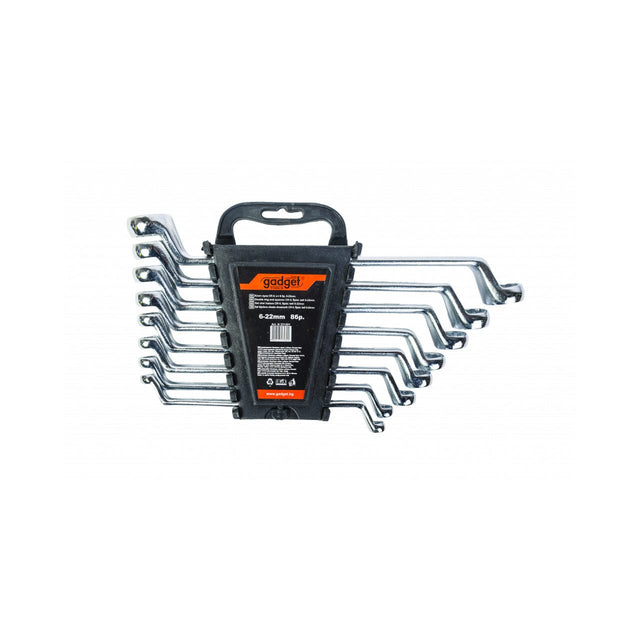 GADGET Set 8 chei inelare 6 - 22mm CR - V GD Fabricata din Otel Cr - V Capete polishate Acoperire mata a suprafetei Suport util pentru depozitare Gadget - scule electrice si unelte profesionale - BricoMart