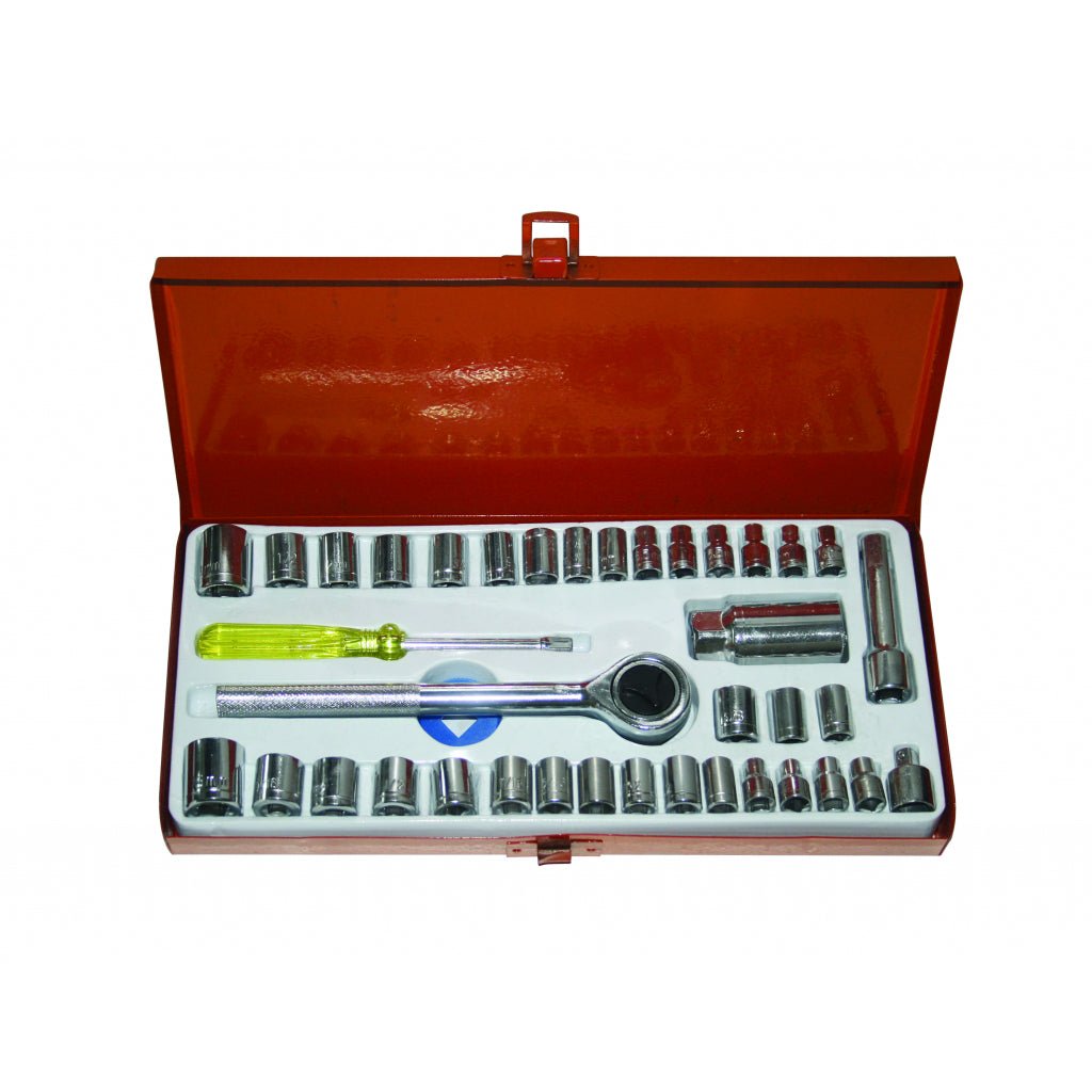 GADGET Set tubulare 40pcs 1/4" & 3/8" 4 - 16mm GD Cutie utila de depozitare din metal Gadget - scule electrice si unelte profesionale - BricoMart