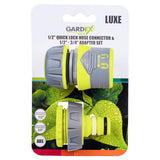 GARDEX Conector furtun rapidă 1/2" și set de adapt.1/2"-3/4"LUXE GX Gardex - scule electrice si unelte profesionale - BricoMart