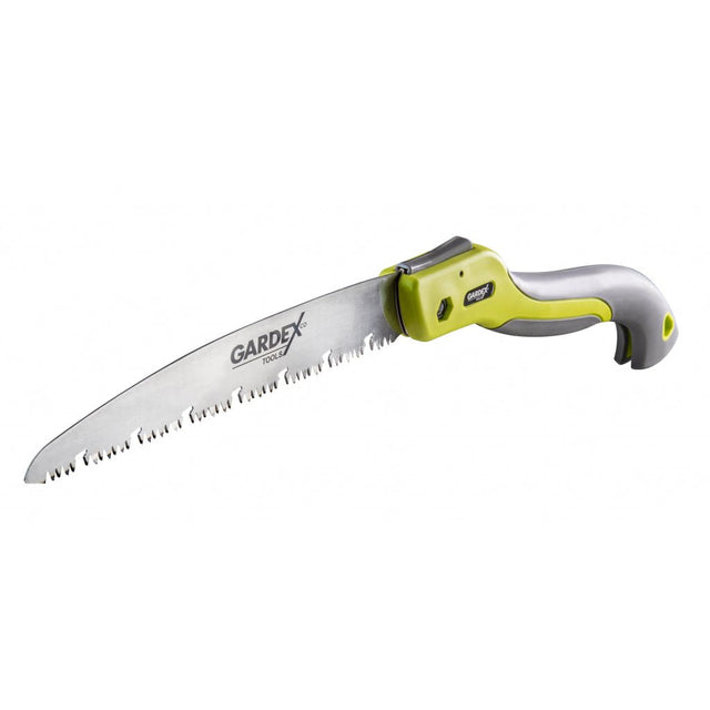 GARDEX Fierastrau pliabil CAMP 250 mm, 3D GX Fierăstrău de grădină pliabil, potrivit pentru camping Mâner TPR bimaterial Lamă de oțel japonez SK5 Dinți ascuțiți în t Gardex - scule electrice si unelte profesionale - BricoMart