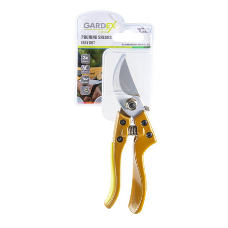 GARDEX Foarfeca de gradina EASY CUT 200 mm cu mânere aluminiu GX Foarfecă de tăiat întărită cu mânere din aluminiu acoperite cu TPR Mecanism cu balamale pentru o tăiere mai ușoară Lamă Gardex - scule electrice si unelte profesionale - BricoMart