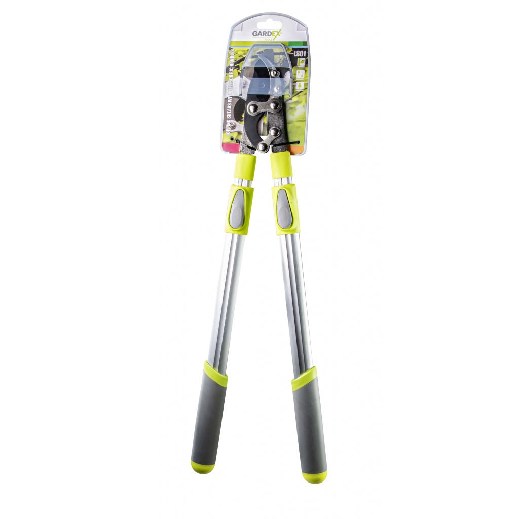 GARDEX Foarfeca pentru crengi LS01 cu mânere telescopice GX Foarfeca de ramuri cu mânere telescopice din aluminiu Lamă de tăiere superioară din oțel japonez SK5 și acoperire cu tef Gardex - scule electrice si unelte profesionale - BricoMart