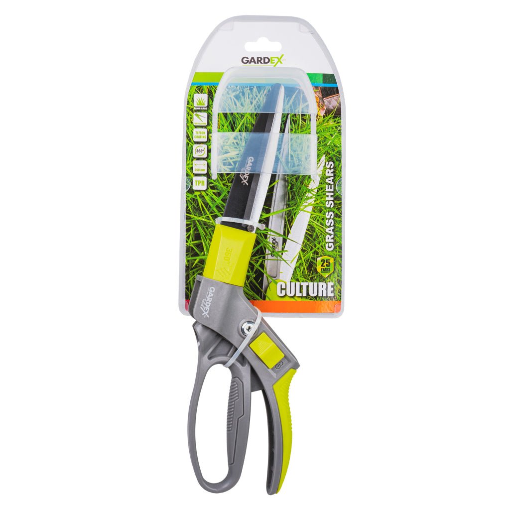 GARDEX Foarfeca pentru iarba CULTURE GX Foarfecă pentru iarbă CULTURE GX – soluția ideală pentru finisarea marginilor gazonului și a zonelor greu accesibile Mân Gardex - scule electrice si unelte profesionale - BricoMart