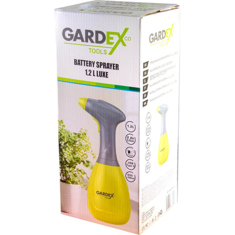 GARDEX Pulverizator baterie 1.2L LUXE1 GX Incarcare prin USB Type - C. Mod de pulverizare reglabil – prin rotirea duzei se poate schimba tipul de jet, de la ceata l Gardex - scule electrice si unelte profesionale - BricoMart
