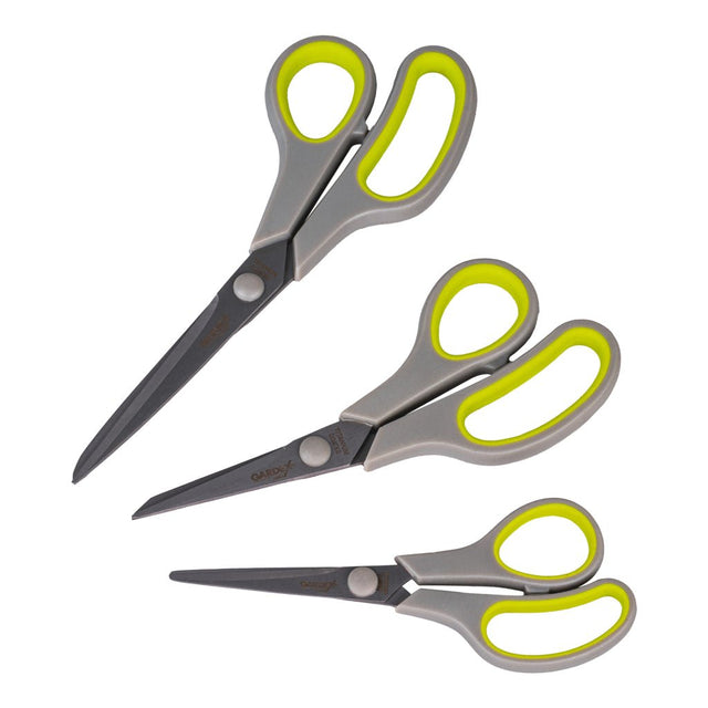 GARDEX Set 18 foarfeci universale EASY CUT GX Set 3 dimensiuni într - o cutie – 18 bucăți: 6x 130 mm, 175 mm și 210 mm – acoperă toate aplicațiile uzuale Lame acoperite Gardex - scule electrice si unelte profesionale - BricoMart