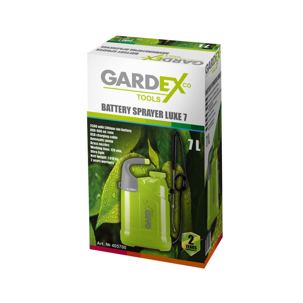 GARDEX Vermorel cu acumulator LUXE7 GX Baterie Li - ion cu o capacitate de 2500mAh Design ergonomic Gardex - scule electrice si unelte profesionale - BricoMart