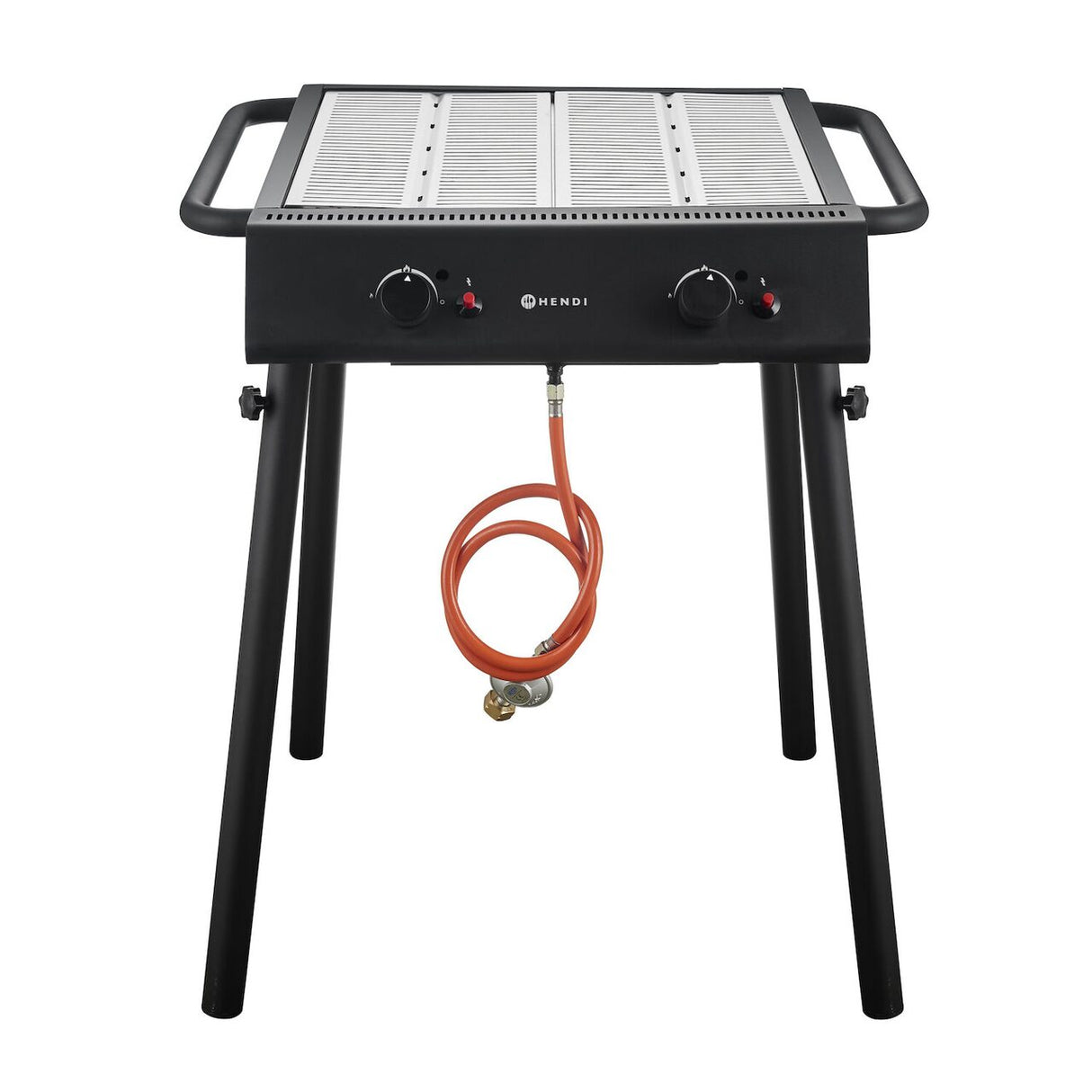 Gratar pe gaz Xantos Negru, HENDI, 9,5kW, 770x710x(H)870mm