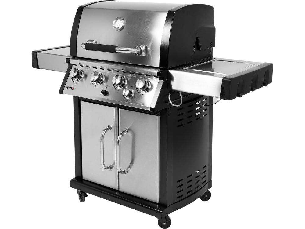 GRATAR PE GAZ YOKATE 4+1, OTEL INOXIDABIL, 17,5KW Yato YG - 20013 - Gratare pe gaz, 3,5kW, 147 x 58 x 127cm, 65 x 46cm Yato - scule electrice si unelte profesionale - BricoMart