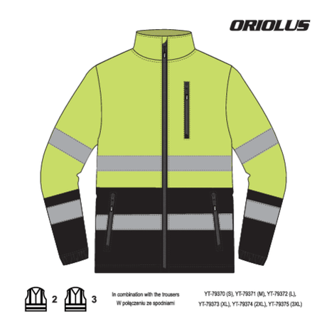 Jacheta polar reflectorizanta oriolus M YATO YT-79389 - imagine 10