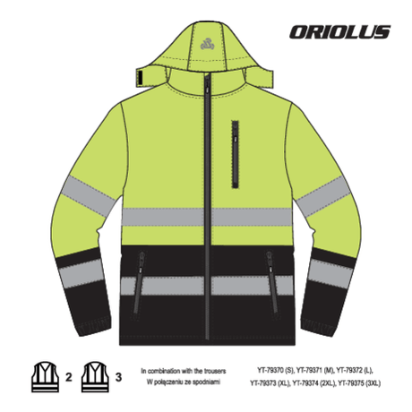 Jacheta softshell reflector. oriolus 2XL YATO YT-79398 - imagine 9