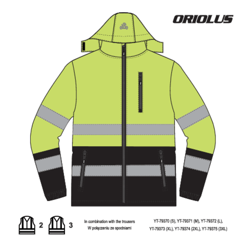 Jacheta softshell reflectoriz oriolus XL YATO YT-79397 - imagine 9