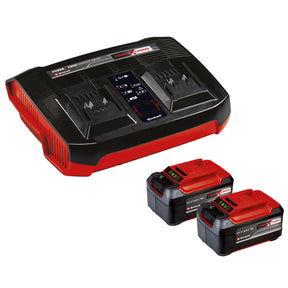 Kit 2 acumulatori si incarcator original Einhell 5.2 Ah Power X - Change, Litiu - ion, 18 V, 2 baterii de 5,2 Ah si incarcator dublu, potrivit pentru toate dispozitivele Power X - Change Einhell - scule electrice si unelte profesionale - BricoMart