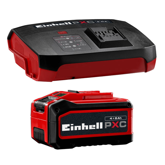 Kit acumulator si incarcator original Einhell cu acumulator de 4–6 Ah si incarcator Boost Power X - Change, Li - Ion, 18 V, timp de incarcare de 60 min, potrivit pentru toate sculele Power X - Change Einhell - scule electrice si unelte profesionale - BricoMart