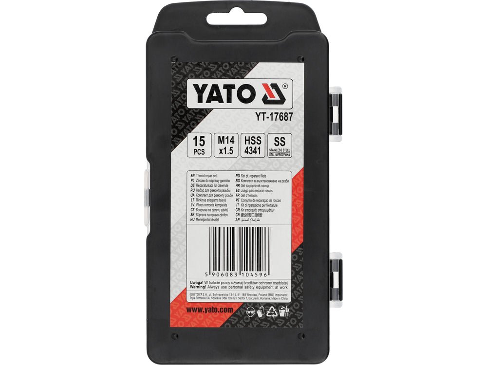 KIT REPARAT FILETE M14X1.5MM 15 BUC Yato YT - 17687 - inox Yato - scule electrice si unelte profesionale - BricoMart