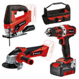 Kit scule electrice Einhell TE - TK 18/3 Li Kit (JS+CD+AG) - Softgrip BricoMart - scule electrice si unelte profesionale - BricoMart