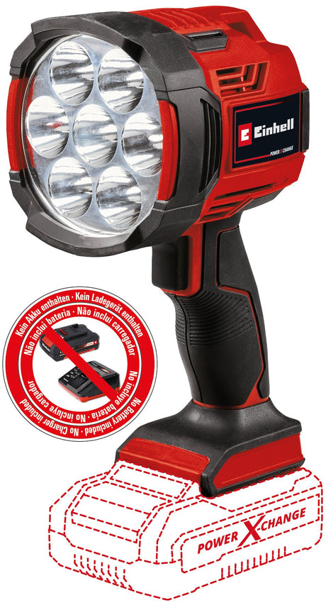 Lampa de lucru pe acumulator Einhell TE - CL 18/2500 LiAC - solo Power X - Change (li - ion, flux luminos de 2.500 lm de la 7 LED - uri, temperatura de culoare 6.500 K, filet pentru trepied, livrata fara acumulator sau incarcator Einhell - scule electrice si unelte profesionale - BricoMart