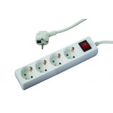 MAKALON Prelungitor 4 prize 5.0mx1.5mm cu intrerupator Corp alb si cablu Intrerupator Makalon - scule electrice si unelte profesionale - BricoMart