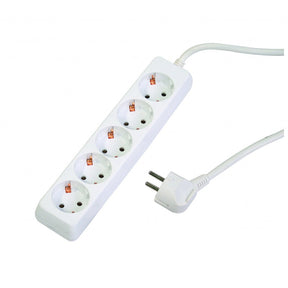 MAKALON Prelungitor 5 prize 1.5mx1.5mm fara intrerupator Corp alb si cablu Makalon - scule electrice si unelte profesionale - BricoMart