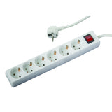 MAKALON Prelungitor 6 prize 1.5mx1.5mm cu intrerupator Corp alb si cablu Intrerupator Makalon - scule electrice si unelte profesionale - BricoMart