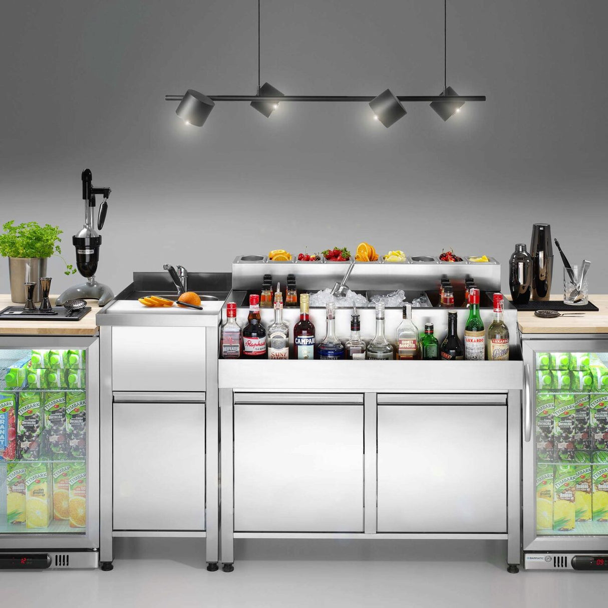 Masă de bar Oxygen Construction, argintie 700x650x(H)900 mm, Barmatic