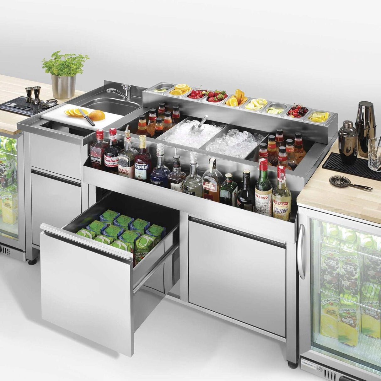 Masă de bar Oxygen Construction, argintie 700x650x(H)900 mm, Barmatic