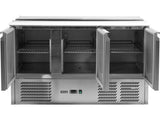 MASA RECE PENTRU SALATE, 3 USI + CAPAC, 368L Yato YG - 05290 - Lazi frigorifice pentru salate, 1365x700x876mm, 240 W, 240V Yato - scule electrice si unelte profesionale - BricoMart