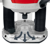Masina de frezat Einhell TE - RO 1255 E, 1200 W, pinsa Ø 6 si 8 mm, inaltime cursa 55 mm, control electronic al vitezei, blocare a axului, schimbare usoara a sculei Einhell - scule electrice si unelte profesionale - BricoMart
