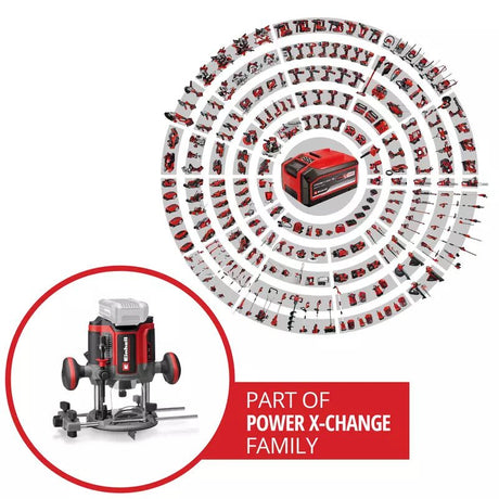 Masina de frezat profesionala fara fir Einhell TP-RO 18/55 Li BL - Solo Power X-Change, 18 V, inaltime cursa 55 mm, motor brushless, incl. ghidaj paralel si unelte, fara baterie sau incarcator - imagine 3