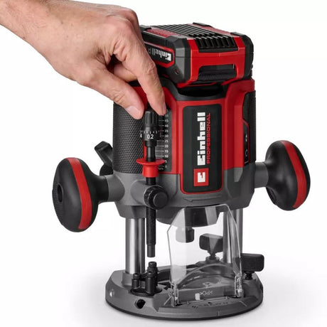Masina de frezat profesionala fara fir Einhell TP-RO 18/55 Li BL - Solo Power X-Change, 18 V, inaltime cursa 55 mm, motor brushless, incl. ghidaj paralel si unelte, fara baterie sau incarcator - imagine 6