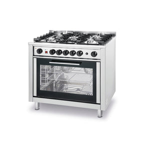 Masina de gatit, 5 arzatoare pe gaz si cuptor electric, Hendi, 14,3kw, 900x655x(H)850/900 mm