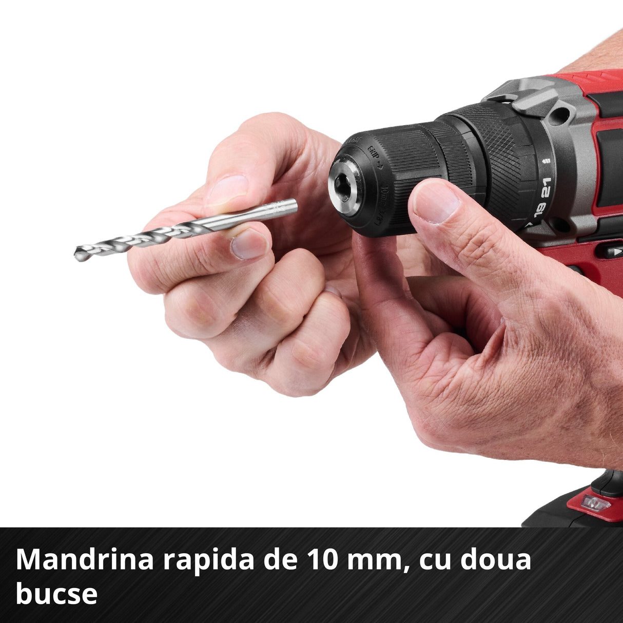 Masina de gaurit cu acumulator Einhell TC-CD 18/38 Li - Solo Power X-Change, 18 V, 38 Nm, mandrina de 10 mm, 21+1 setari de cuplu, lumina LED, fara baterie - imagine 6