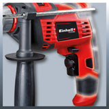 Masina de gaurit si insurubat (bormasina) cu impact Einhell TC - ID 550 E, 550 W, control electronic al vitezei, preselectare a vitezei, rotatie in ambele sensuri, opritor de adancime metalic, maner suplimentar Einhell - scule electrice si unelte profesionale - BricoMart