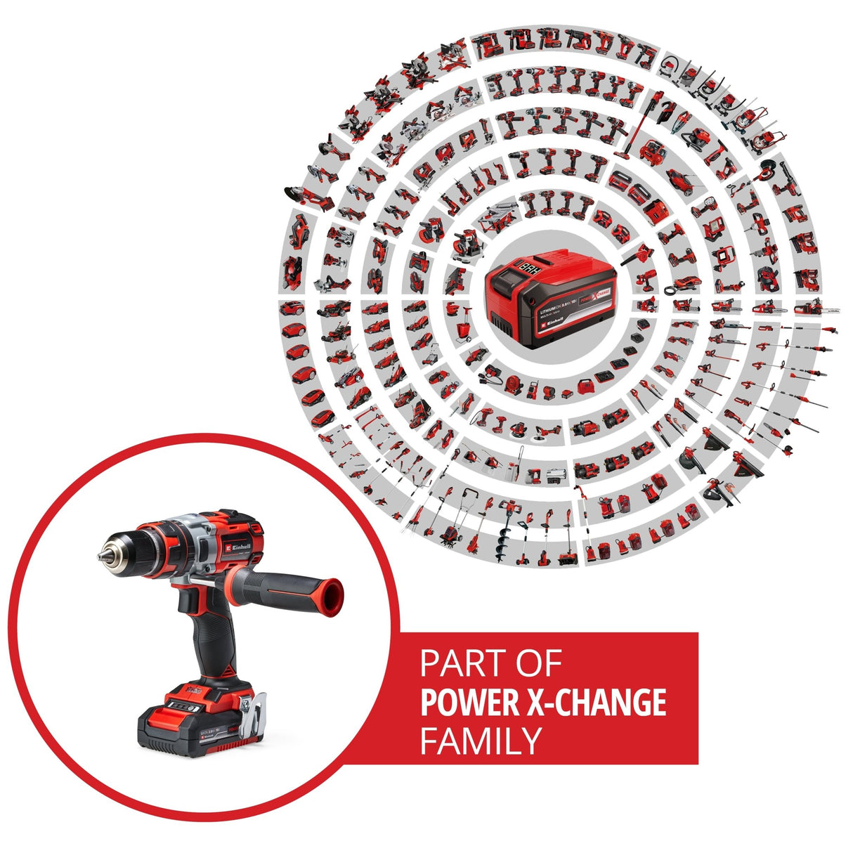 Masina de gaurit si insurubat (bormasina) cu impact pe acumulator Einhell Professional TP - CD 18 Li - i BL Kit Power X - Change, 18 V, motor fara perii, incl. 2 baterii PXC de 2,0 Ah si incarcator Einhell - scule electrice si unelte profesionale - BricoMart
