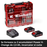 Masina de gaurit si insurubat (bormasina) cu impact pe acumulator Einhell TE - CD 18/2 Li - i +64, 2x2.0 Ah Power X - Change, Li - ion, 18 V, 44 Nm, cutie de viteze cu 2 trepte, incl. acumulator de 2.0 Ah, incarcator rapid si set de accesorii cu 64 de piese Einhell - scule electrice si unelte profesionale - BricoMart