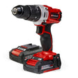 Masina de gaurit si insurubat (bormasina) cu impact pe acumulator Einhell TE - CD 18/2 Li - i +64, 2x2.0 Ah Power X - Change, Li - ion, 18 V, 44 Nm, cutie de viteze cu 2 trepte, incl. acumulator de 2.0 Ah, incarcator rapid si set de accesorii cu 64 de piese Einhell - scule electrice si unelte profesionale - BricoMart
